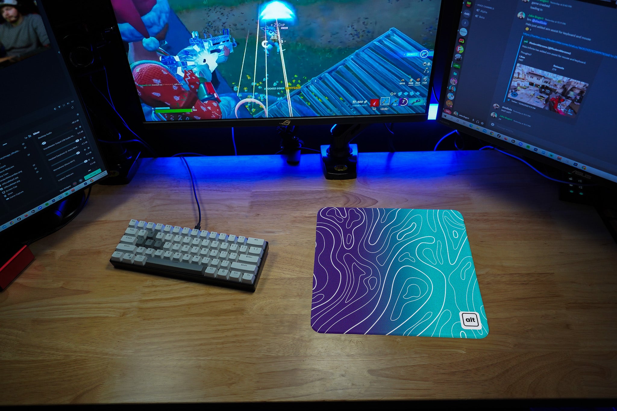 Purple Ombre Damascus Mousepad