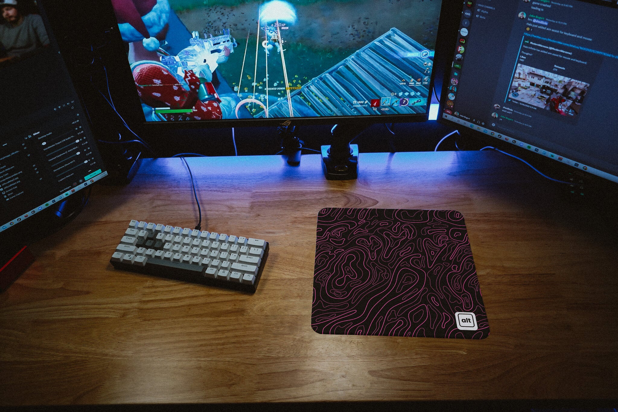 Pink Black Damascus Mousepad
