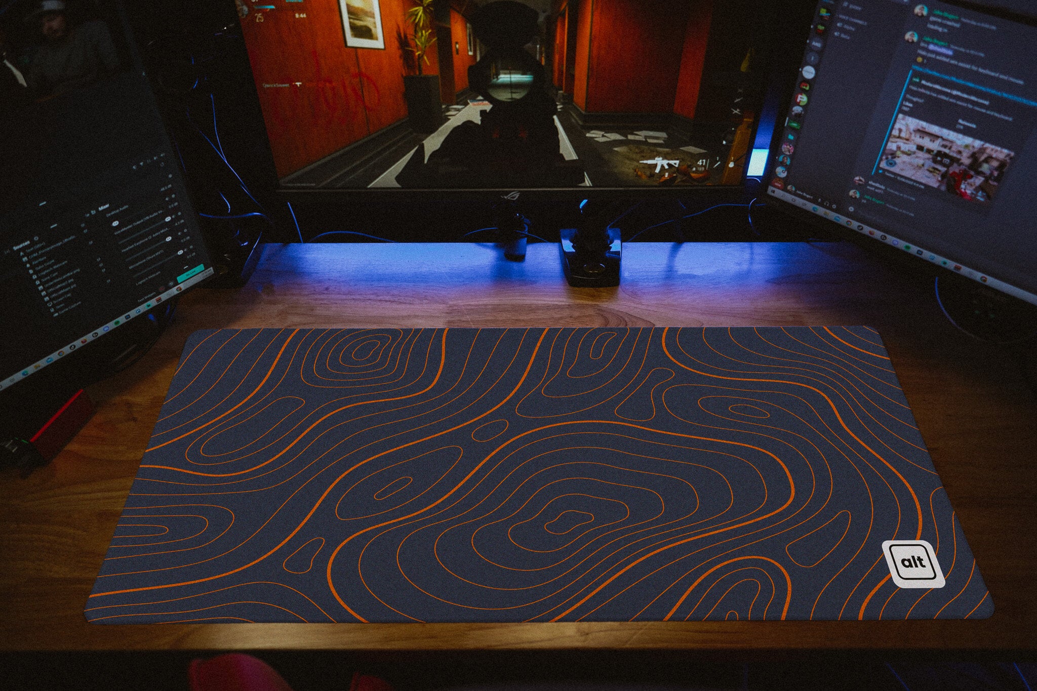 Blue Orange Damascus Mousepad