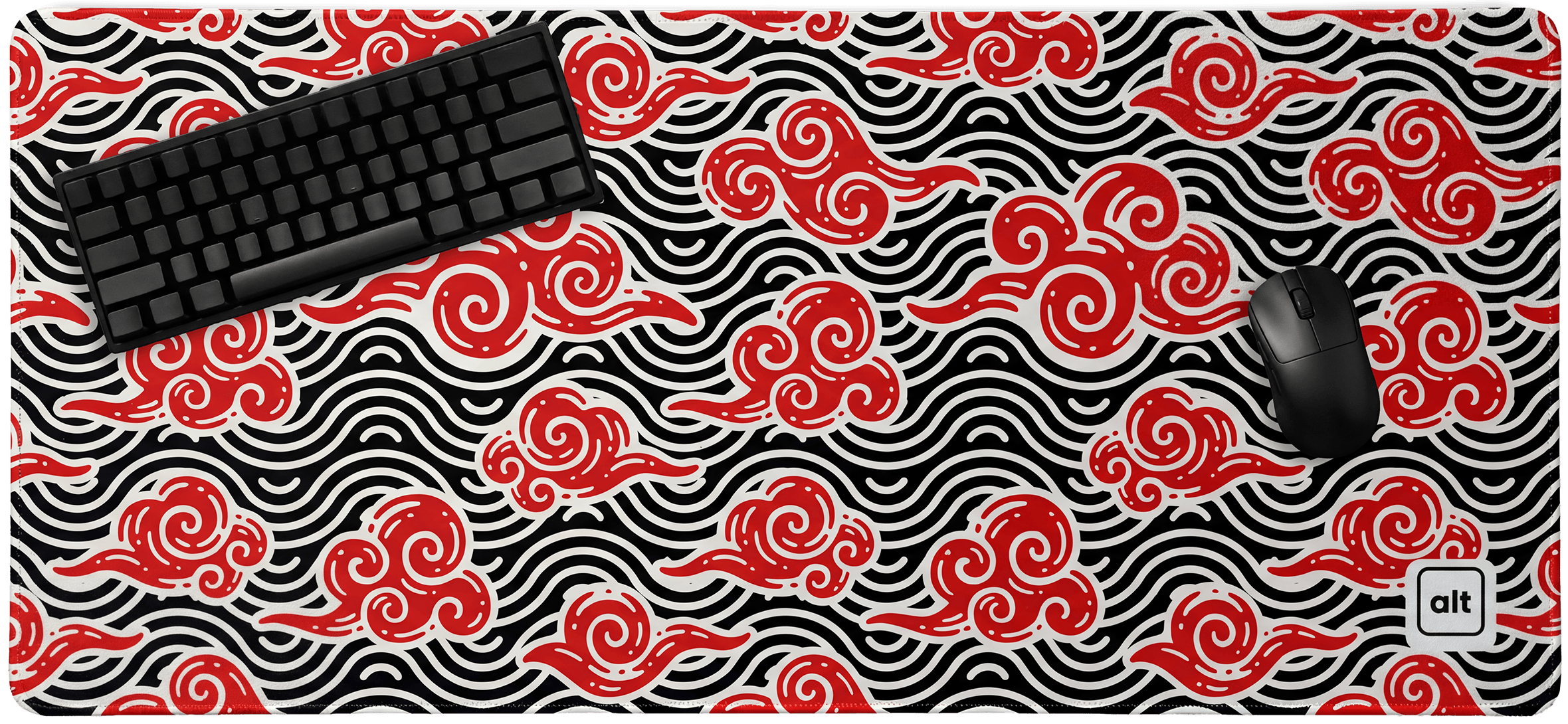 Red Anime Clouds Mousepad