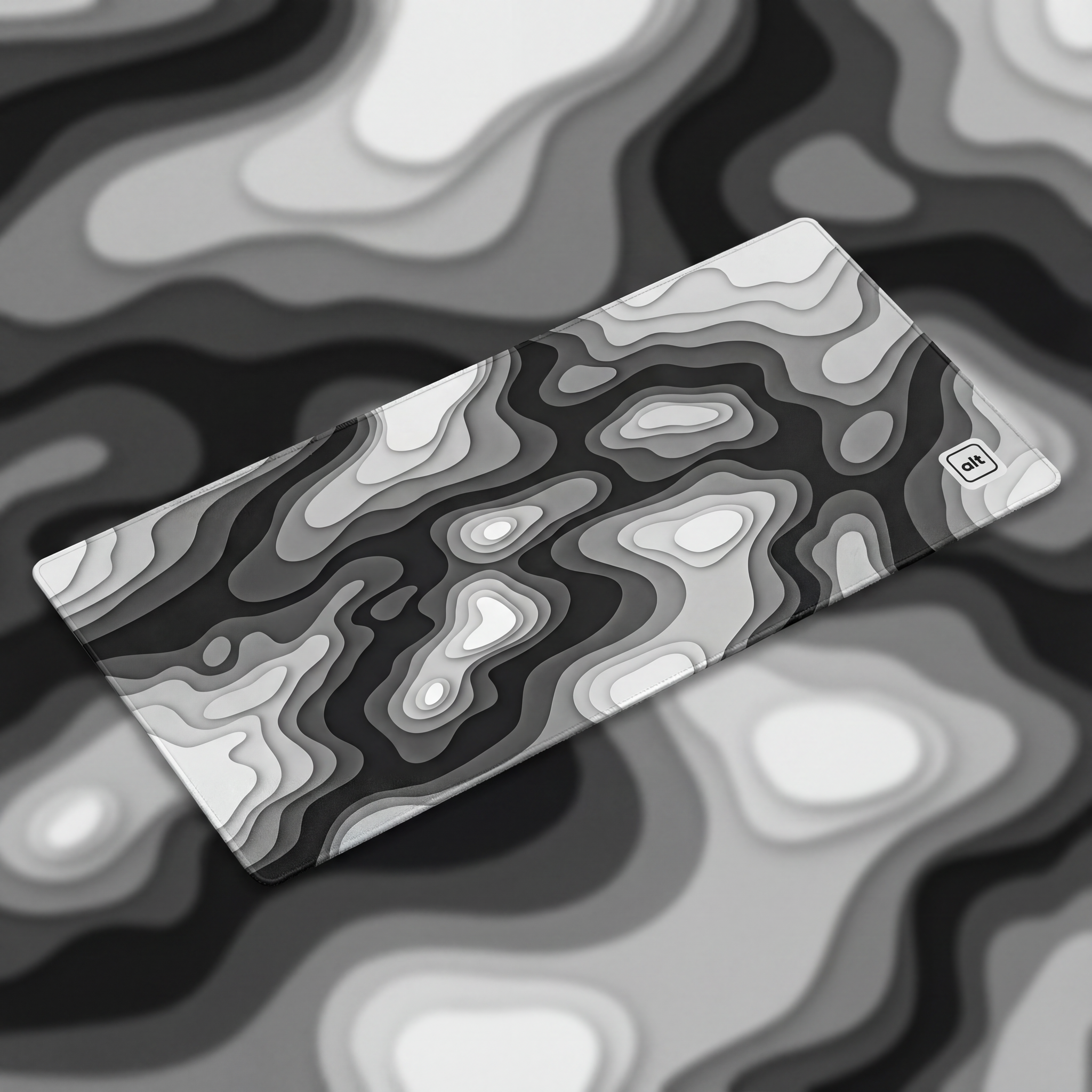 Black and White Regions Mousepad