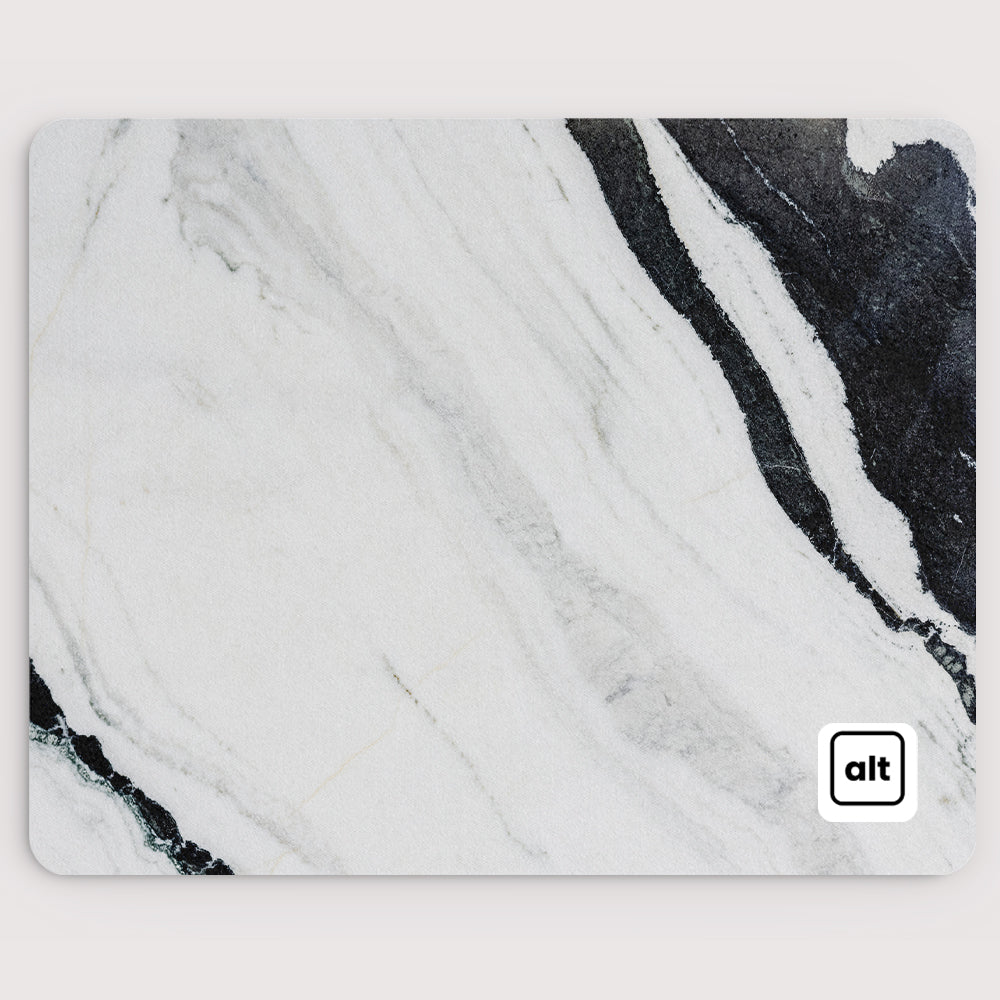 Black and White Marble Mousepad