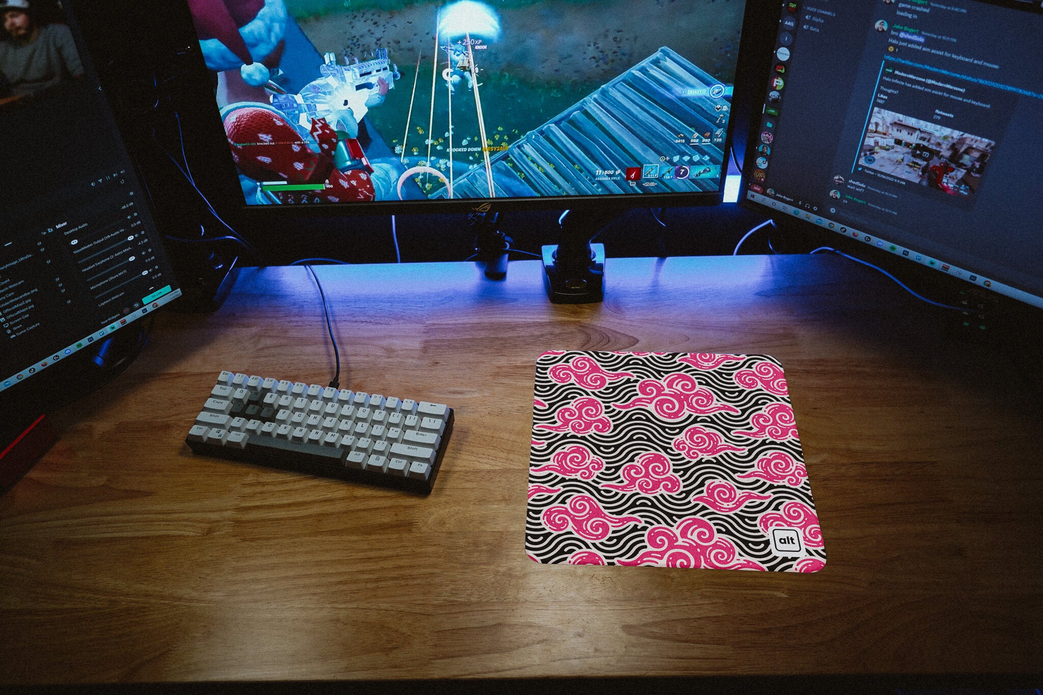 Pink Anime Clouds Mousepad