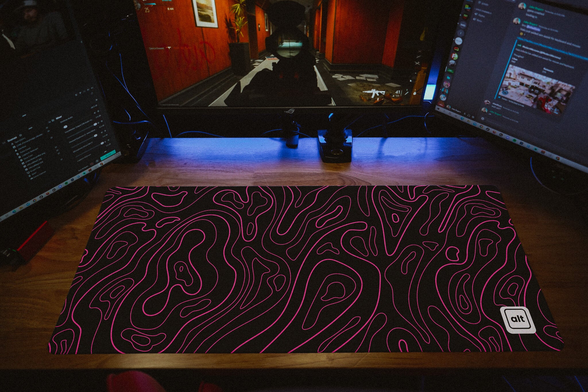 Pink Black Damascus Mousepad